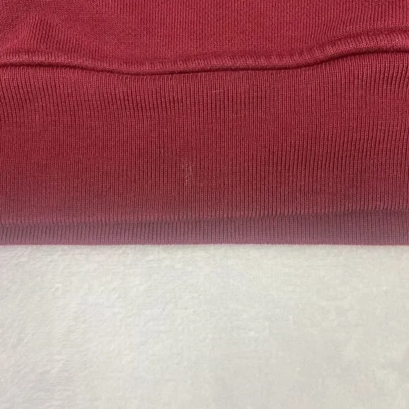 Adidas Sweater Mens Medium Burgundy Red Hoodie Logo Pullover Sweatshirt Casual - Picture 6 of 10